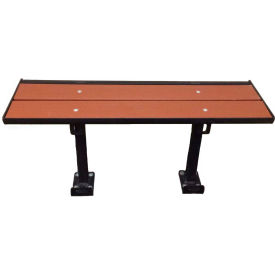 Prisoner Bench 5-ft. Composite Lumber Seating with Steel Frame, Without Backrest - Redwood