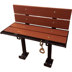 Prisoner Bench 4-ft. Composite Lumber Seating with Steel Frame, With Backrest - Redwood