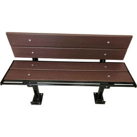 Prisoner Bench 5-ft. Composite Lumber Seating with Steel Frame, With Backrest - Chocolate Brown