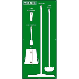 Wet Zone Shadow Board, Green/White, 68 X 30, Acrylic