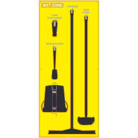 Wet Zone Shadow Board, Yellow/Black, 68 X 30, Acrylic - SB124FG