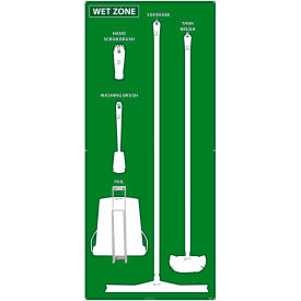 Wet Zone Shadow Board, Green/White, 68 X 30, Aluminum - SB117AL