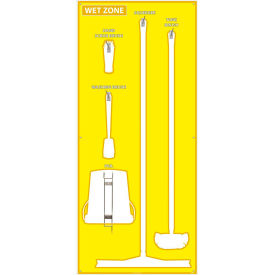 Wet Zone Shadow Board, Yellow/White, 68 X 30, Acrylic SB121FG