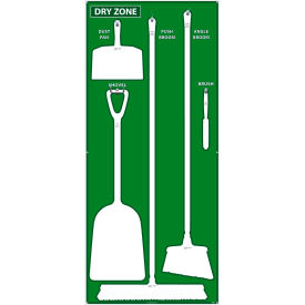 Dry Zone Shadow Board, Green/White, 68 X 30, Aluminum