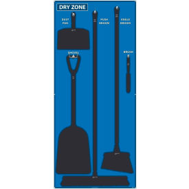 Dry Zone Shadow Board, Blue/Black, 68 X 30, Aluminum - SB132AL