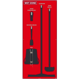 Wet Zone Shadow Board, Red/Black, 68 X 30, Acrylic - SB112FG