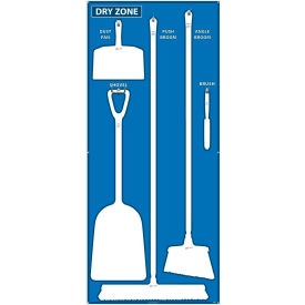 Dry Zone Shadow Board, Blue/White, 68 X 30, Aluminum - SB129AL