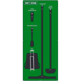 Wet Zone Shadow Board, Green/Black, 68 X 30, Aluminum
