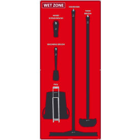Wet Zone Shadow Board, Red/Black, 68 X 30, Aluminum - SB112AL