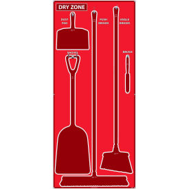 Dry Zone Shadow Board, Red/Red, 68 X 30, Aluminum - SB126AL