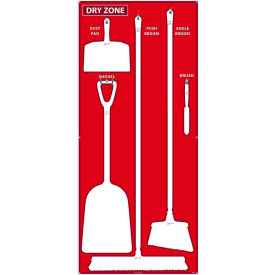 Dry Zone Shadow Board, Red/White, 68 X 30, Aluminum - SB125AL