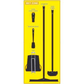 Wet Zone Shadow Board, Yellow/Black, 68 X 30