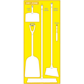 Dry Zone Shadow Board, Yellow/White, 68 X 30, Aluminum Composite Panel