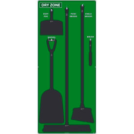 Dry Zone Shadow Board, Green/Black, 68 X 30, Aluminum Composite Panel