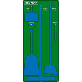 Dry Zone Shadow Board, Green/Blue, 68 X 30, Aluminum Composite Panel