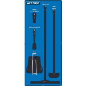 Wet Zone Shadow Board, Blue/Black, 68 X 30, Aluminum Composite Panel