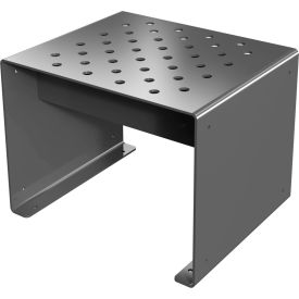 24" Straight Modular Perforated Bench, Dark Gray