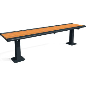 UltraSite Richmond 72" Recycled Plastic Flat Bench, Surface Mount, Cedar