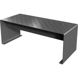 48" Straight Modular Perforated Bench, Dark Gray