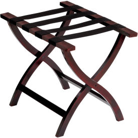 Contour Wood Luggage Rack - Dark Mahogany Finish