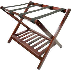 Standard Wood Luggage Rack with Shoe Shelf - Walnut Finish