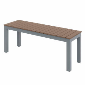 Outdoor Bench, Mocha Bench/Silver Frame