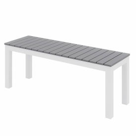 Ivy Outdoor Bench, Gray Bench/White Frame