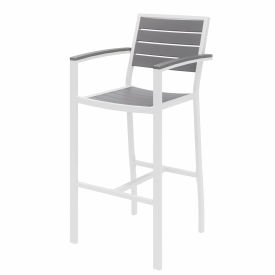 Outdoor Barstool - Gray with White Frame