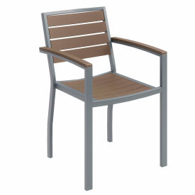 Outdoor Arm Chair - Mocha with Silver Frame