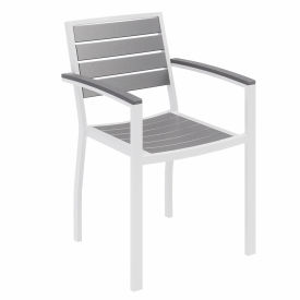 Outdoor Arm Chair - Gray with Silver Frame