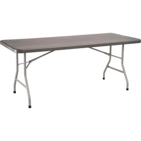 Heavy Duty Folding Plastic Table, 30" x 72", Charcoal