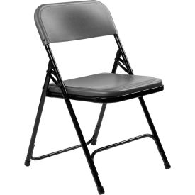 Premium Lightweight Plastic Folding Chair - Charcoal Slate - Pack of 4