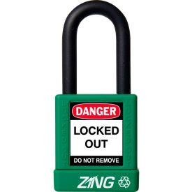 RecycLock Safety Padlock, Keyed Different, 1-1/2" Shackle, 1-3/4" Body, Green, 7034