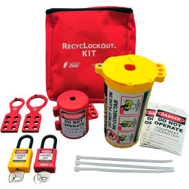 RecycLockout Lockout Tagout Kit, 11 Component, Plug Lockout