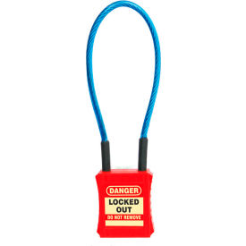 ZING Cable Lockout Safety Padlock, 1 Ft Cable