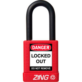 RecycLock Safety Padlock, Keyed Different, 1-1/2" Shackle, 1-3/4" Body, Red