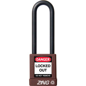 RecycLock Safety Padlock, Keyed Alike, 3" Shackle, 1-3/4" Body, Brown