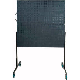 50"W Mobile Pegboard Unit with 4 Black ABS Matte Finish DuraBoard Pegboards