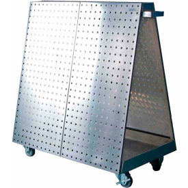 36-3/4"L x 39-1/4"H x 21-1/4"W Stainless Steel Frame Tool Cart w/ Tray & LocBoard