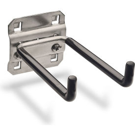 4" Double Rod 90 Degree Bend Vinyl Dipped SS LocHook for SS LocBoard, 2 PK