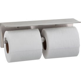 Bobrick Double Roll Toilet Tissue Dispenser with Utility Shelf, Surface Mounted
