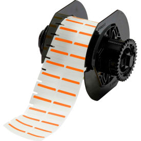 Color Polyester Labels 0.375"H x 1"W Orange/White, 1500/Roll