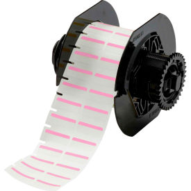 Color Polyester Labels 0.375"H x 1"W Pink/White, 1500/Roll