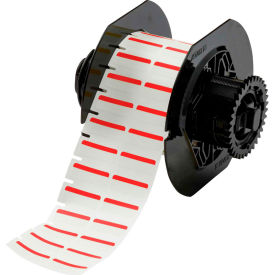 B-494 Color Polyester Labels 0.375"H x 1"W Red/White, 1500/Roll