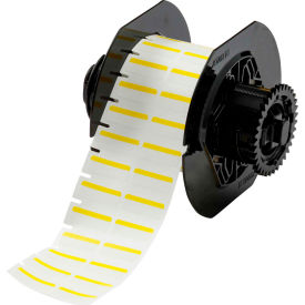 Color Polyester Labels 0.375"H x 1"W White/Yellow, 1500/Roll
