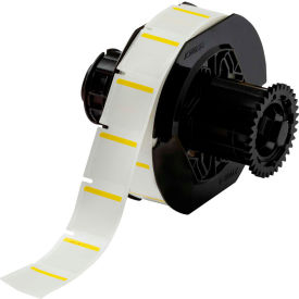 1"H x 1"W Color Polyester Labels White/Yellow, 1500/Roll