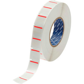 THT-179-494 Color Polyester Labels 1"H x 1"W Red/White, 3000/Roll