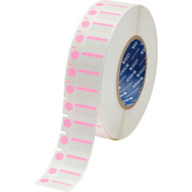 THT-250-494-PK B-494 Color Polyester Labels 0.5"H x 1"W Pink/White, 3000/Roll