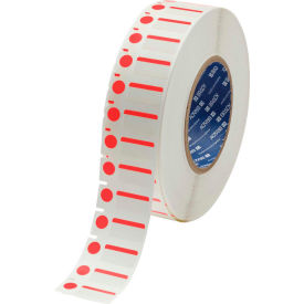 THT-250-494-RD Color Polyester Labels 0.5"H x 1"W Red/White, 3000/Roll
