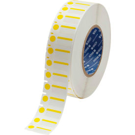 THT-250-494-YL Color Polyester Labels 0.5"H x 1"W White/Yellow, 3000/Roll